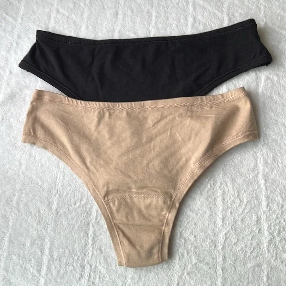 (3)Hanky Panky Play Cotton Natural Rise Thongs